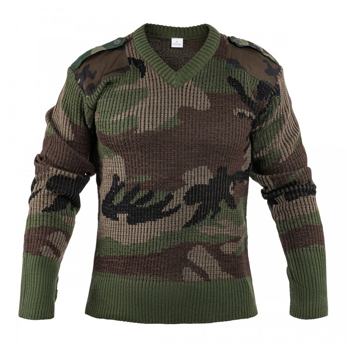 Свитер V-Neck Французской армии CCE Camo, Вудленд Свитер V-Neck Французской армии CCE Camo, Вудленд