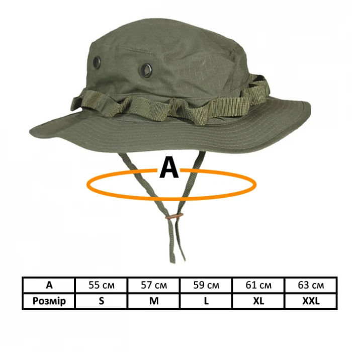 Панама тактична MIL-TEC US GI Boonie Hat Olive Панама тактична MIL-TEC US GI Boonie Hat Olive