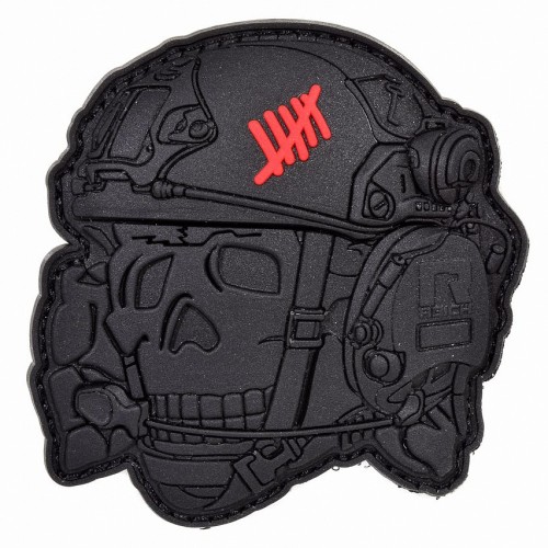 R3ICH нашивка Operator Skull 3D Black