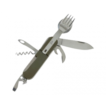 Карманный столовый набор Pocket Knife, fork and spoon OD green