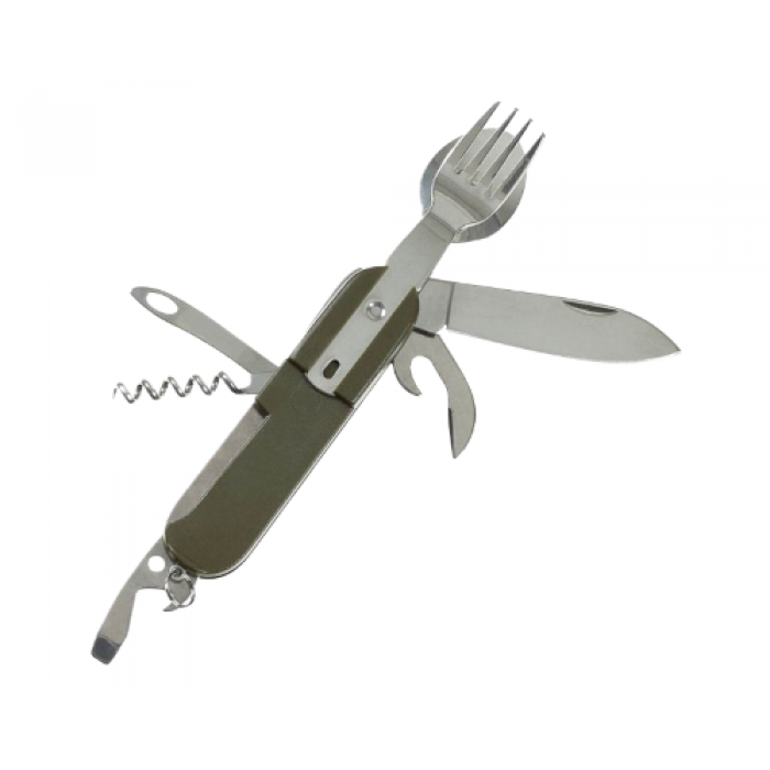 Кишеньковий столовий набір Pocket Knife, fork and spoon OD green Олива Кишеньковий столовий набір Pocket Knife, fork and spoon OD green Олива