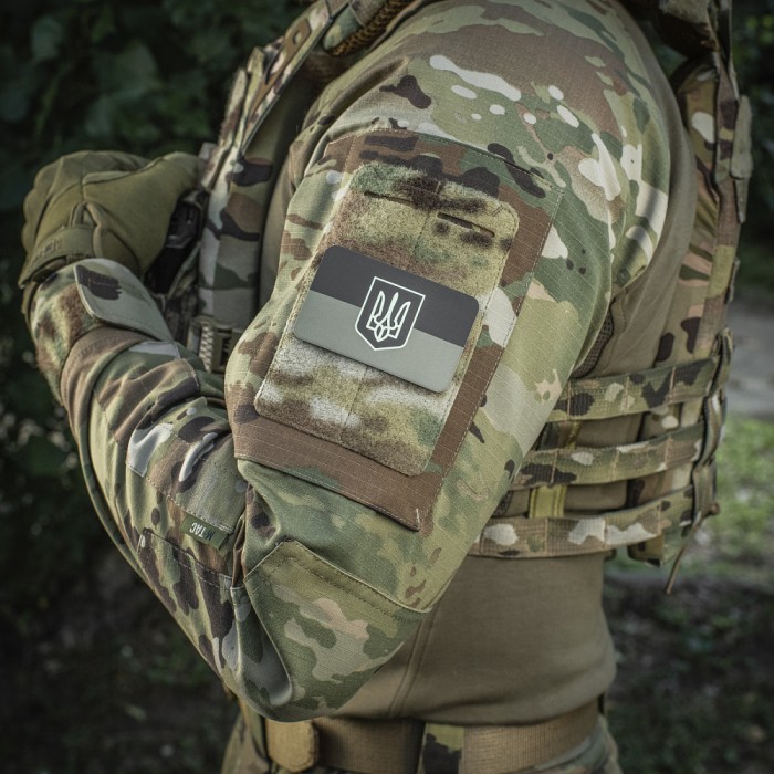 M-Tac нашивка прапор України з гербом (80х50 мм) Olive/GID M-Tac нашивка прапор України з гербом (80х50 мм) Olive/GID