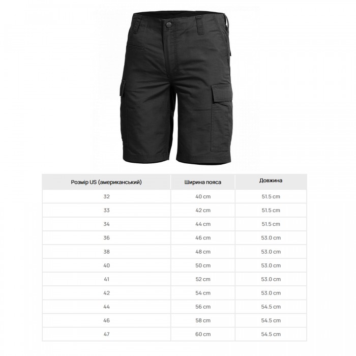 Шорти тактичні Pentagon BDU 2.0 Black, Black, US 38 Шорти тактичні Pentagon BDU 2.0 Black, Black, US 38