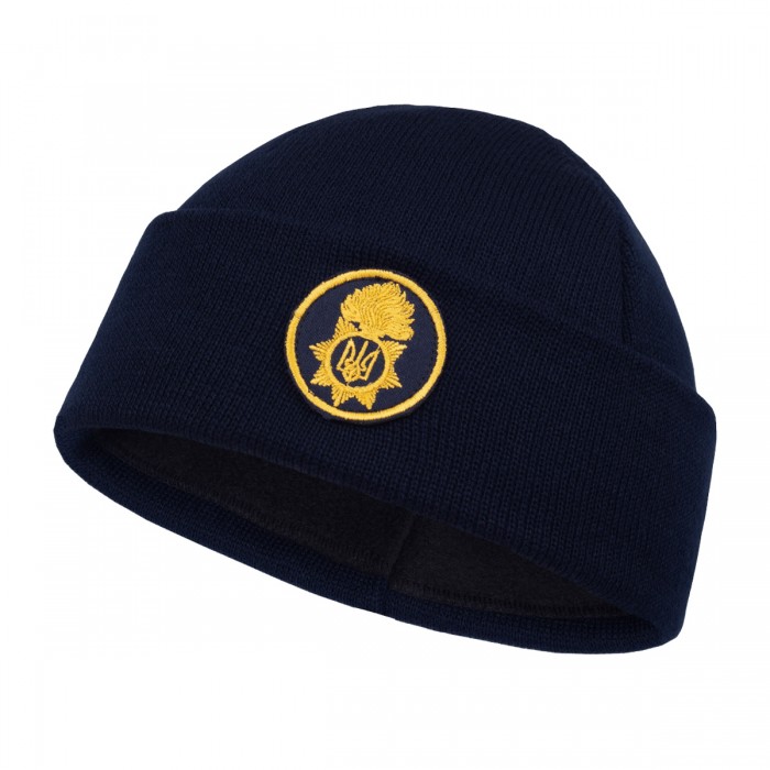 Шапка в'язана флісова з відворотом НГУ - Navy Blue Шапка в'язана флісова з відворотом НГУ - Navy Blue