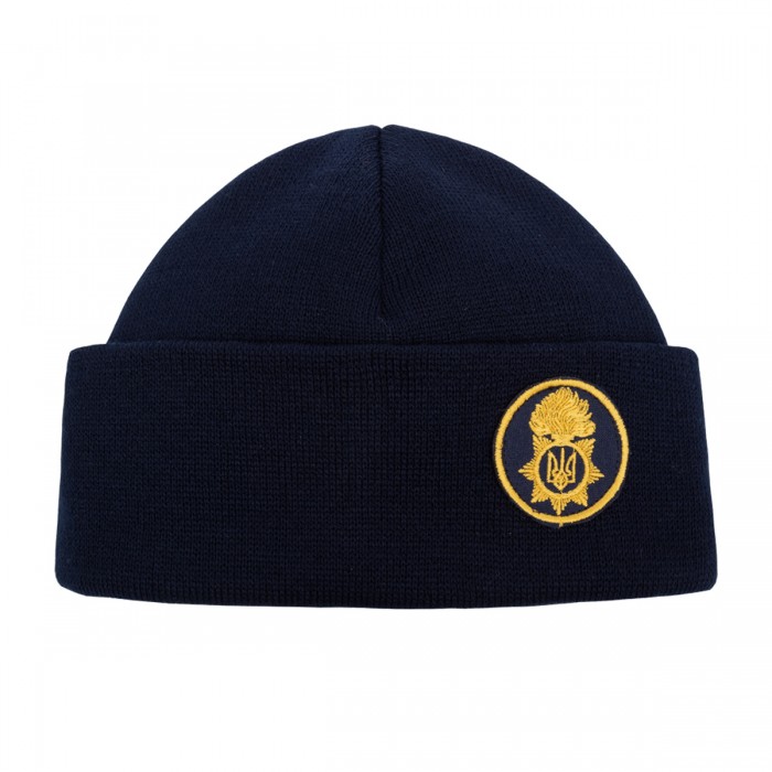 Шапка в'язана флісова з відворотом НГУ - Navy Blue Шапка в'язана флісова з відворотом НГУ - Navy Blue