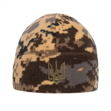 Шапка флісова з тризубом Піксель