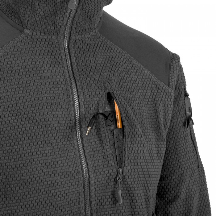 Кофта флісова Helikon-Tex Alpha Hoodie Jacket Grid Fleece, Black Кофта флісова Helikon-Tex Alpha Hoodie Jacket Grid Fleece, Black