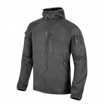 Кофта флисовая Helikon-Tex Alpha Hoodie Jacket Grid Fleece, Black