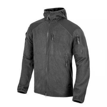 Кофта флисовая Helikon-Tex Alpha Hoodie Jacket Grid Fleece, Black