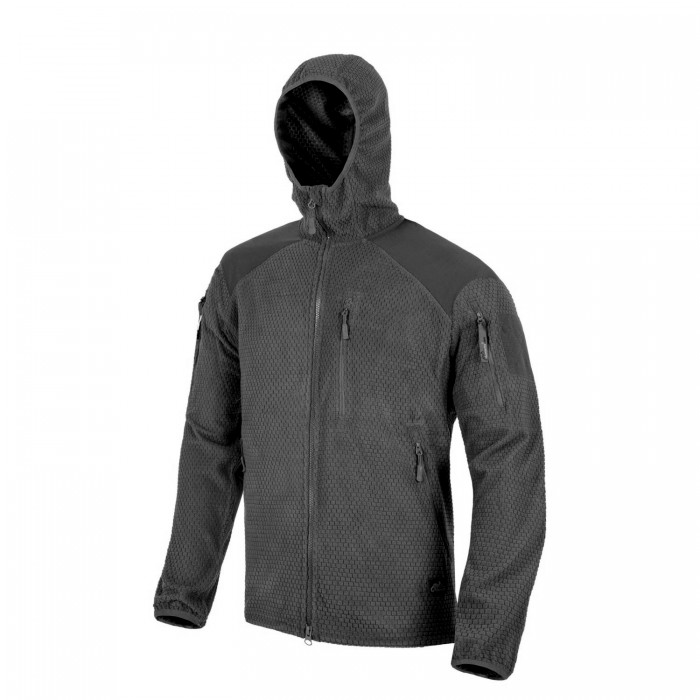 Кофта флісова Helikon-Tex Alpha Hoodie Jacket Grid Fleece, Black Кофта флісова Helikon-Tex Alpha Hoodie Jacket Grid Fleece, Black