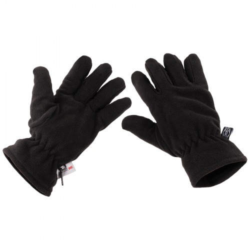 Перчатки флисовые MFH Fleece Thinsulate Черные, Black