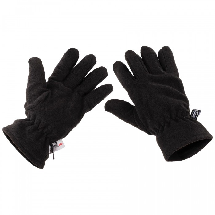 Перчатки флисовые MFH Fleece Thinsulate Черные, Black Перчатки флисовые MFH Fleece Thinsulate Черные, Black
