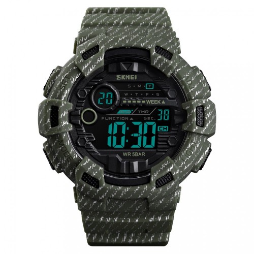 Тактические часы Skmei 1472 Olive Camo Stripes