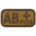 Нашивка група крові AB(IV) Rh+ Coyote