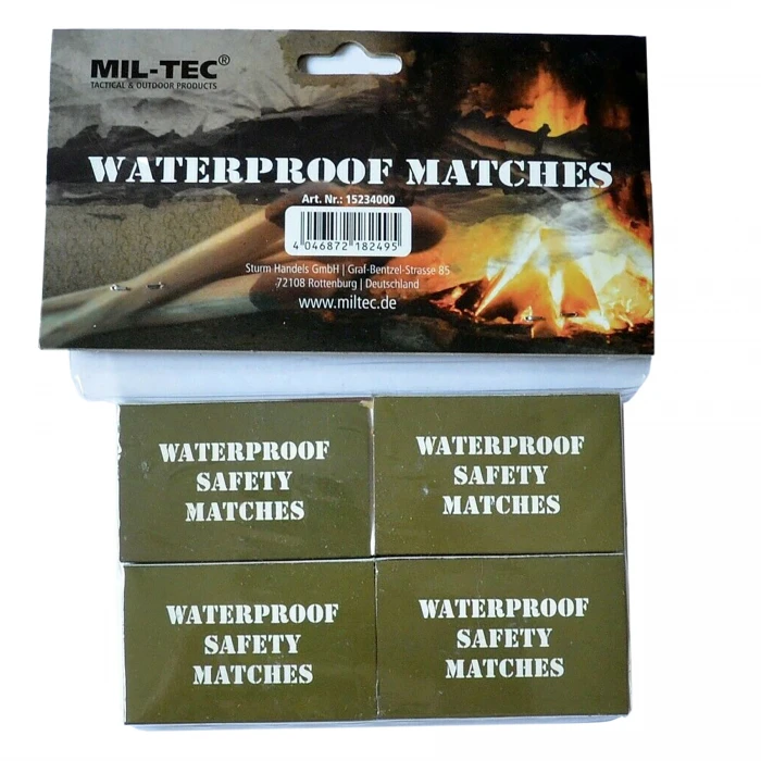 Спички влагостойкие MIL-TEC Water Resistant Matches (4 коробки) Спички влагостойкие MIL-TEC Water Resistant Matches (4 коробки)
