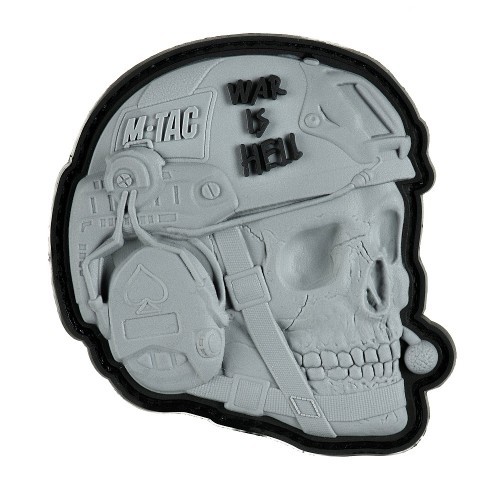 M-Tac нашивка War is Hell 3D PVC Grey