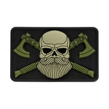M-Tac нашивка Bearded Skull 3D PVC Black/Olive