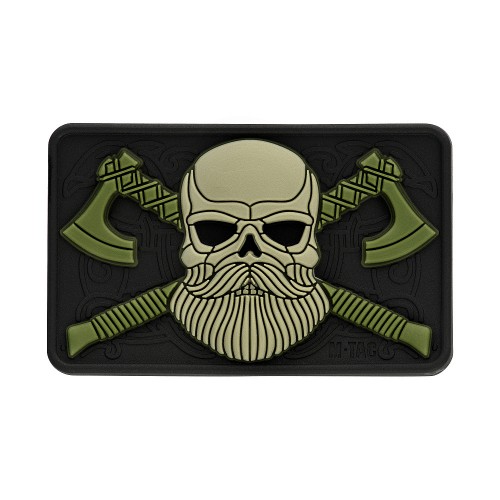 M-Tac нашивка Bearded Skull 3D PVC Black/Olive