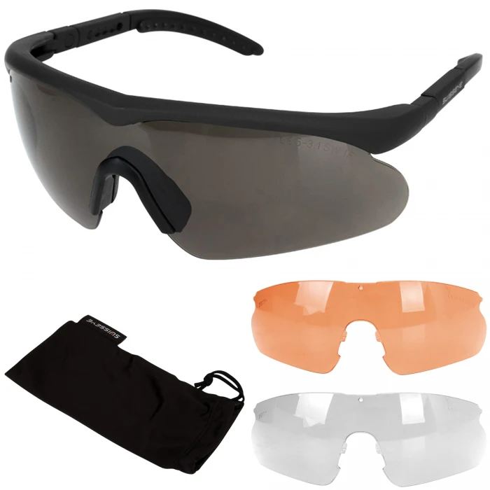 Окуляри балістичні SWISS EYE® Raptor Black (3 лінзи) Окуляри балістичні SWISS EYE® Raptor Black (3 лінзи)