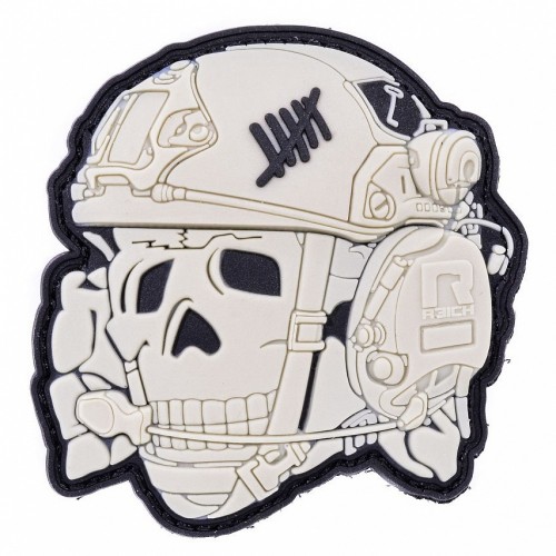 R3ICH нашивка Operator Skull 3D White