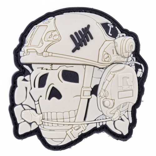 R3ICH нашивка Operator Skull 3D White