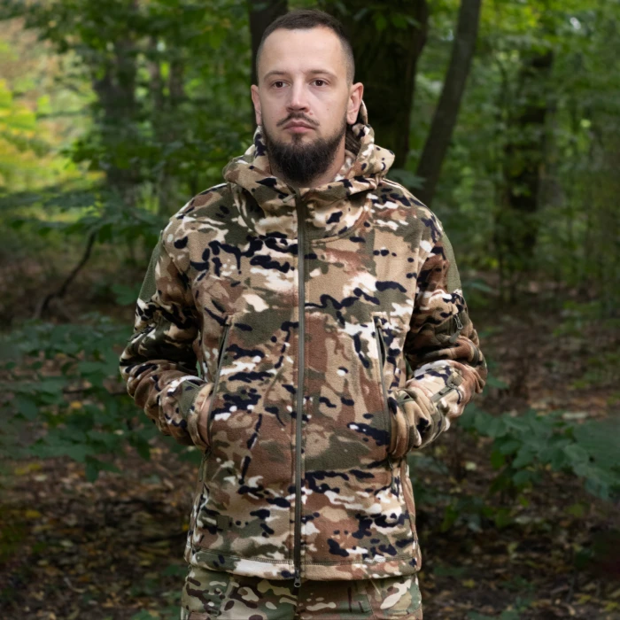 Тактична флісова кофта з капюшоном Multicam Тактична флісова кофта з капюшоном Multicam