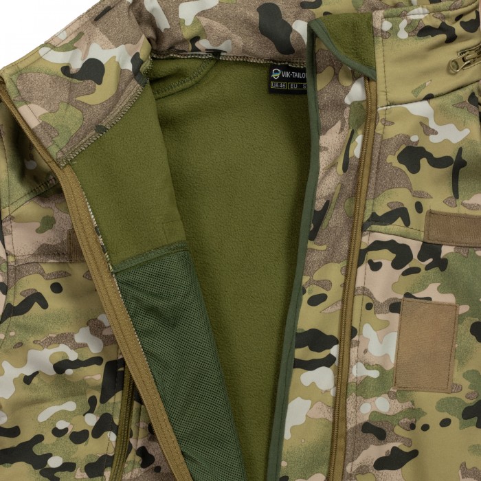 Куртка с липучками для шевронов Vik-Tailor SoftShell Multicam Куртка с липучками для шевронов Vik-Tailor SoftShell Multicam