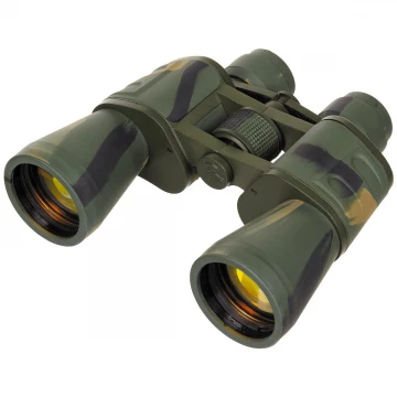 Камуфляжний бінокль MFH 10x50 Woodland з рубіновими лінзами