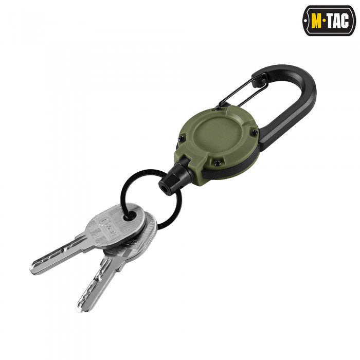 Тактичний карабін зі шнуром для ключів M-Tac, Olive Тактичний карабін зі шнуром для ключів M-Tac, Olive
