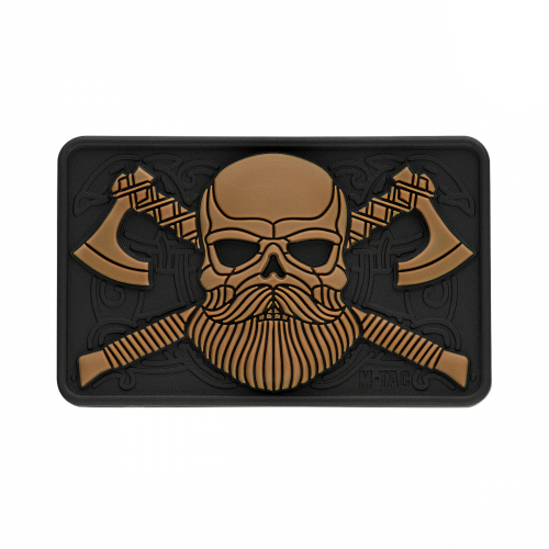 M-Tac нашивка Bearded Skull 3D PVC Black/Coyote, Black