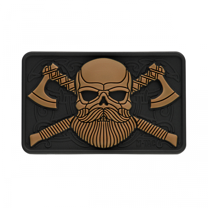 M-Tac нашивка Bearded Skull 3D PVC Black/Coyote, Black M-Tac нашивка Bearded Skull 3D PVC Black/Coyote, Black