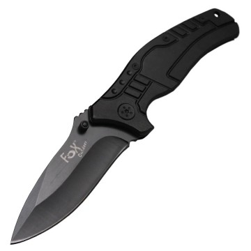 Ніж складаний Fox Outdoor 44613 Black з металевим руків'ям