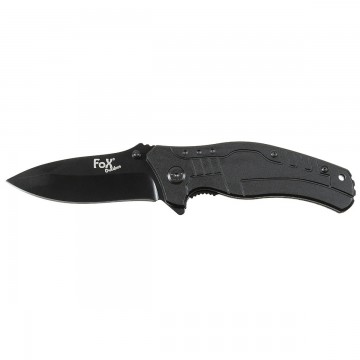 Ніж складаний Fox Outdoor 44613 Black з металевим руків'ям
