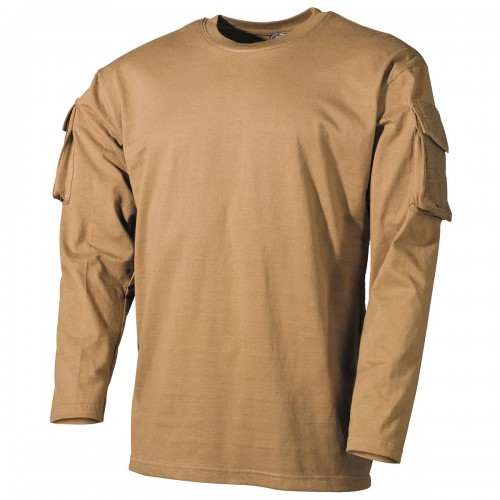 US Shirt, long-sleeved, coyote, with sleeve pockets Койот, Coyote, M