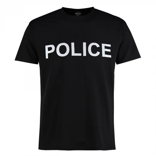 Футболка хлопковая MIL-TEC Police Черная, Black