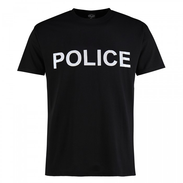 Футболка бавовняна MIL-TEC Police Чорна, Black Футболка бавовняна MIL-TEC Police Чорна, Black