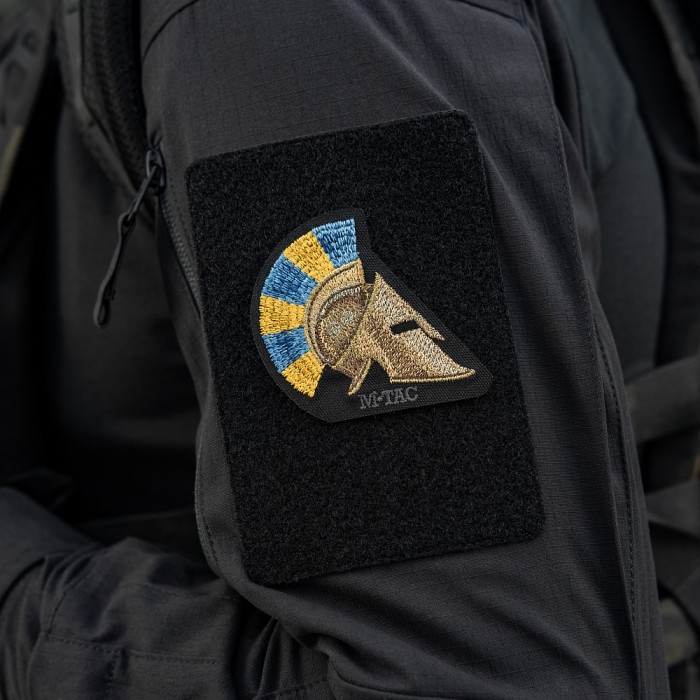 M-Tac нашивка Spartan Helmet UA (вишивка) Black M-Tac нашивка Spartan Helmet UA (вишивка) Black