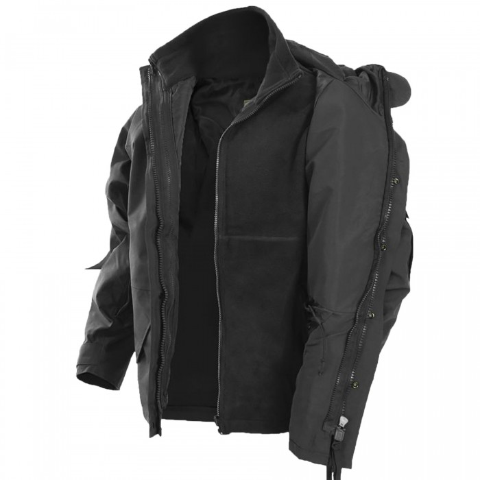 Куртка мембранная с флисовой подкладкой MIL-TEC Wet Weather Jacket Black Куртка мембранная с флисовой подкладкой MIL-TEC Wet Weather Jacket Black