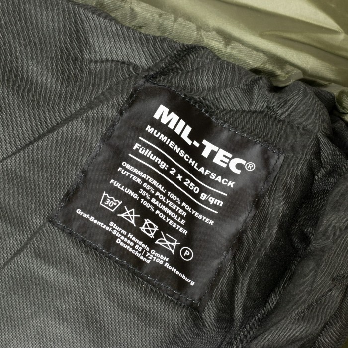 Спальный мешок двухслойный MIL-TEC Mummy Sleeping 2-Layer -10°C Olive Спальный мешок двухслойный MIL-TEC Mummy Sleeping 2-Layer -10°C Olive