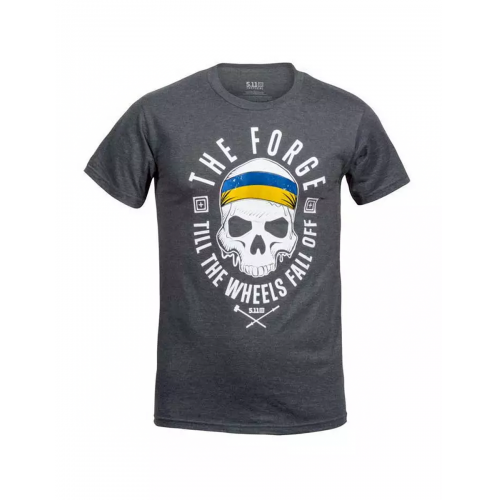 Футболка "5.11 THE FORGE UKRAINIAN FLAG TEE" (лимитированная серия) CHARCOAL HEATHER, Wolf Grey
