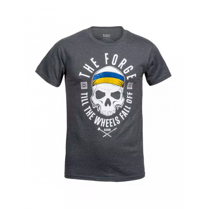 Футболка "5.11 THE FORGE UKRAINIAN FLAG TEE" (лимитированная серия) CHARCOAL HEATHER, Wolf Grey Футболка "5.11 THE FORGE UKRAINIAN FLAG TEE" (лимитированная серия) CHARCOAL HEATHER, Wolf Grey