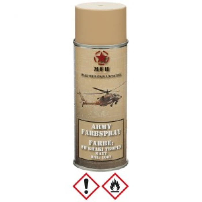 Маскувальна фарба спрей у балоні Army Spray Paint, mat, 400 ml WH KHAKI TROPICS Хакі, Khaki Маскувальна фарба спрей у балоні Army Spray Paint, mat, 400 ml WH KHAKI TROPICS Хакі, Khaki