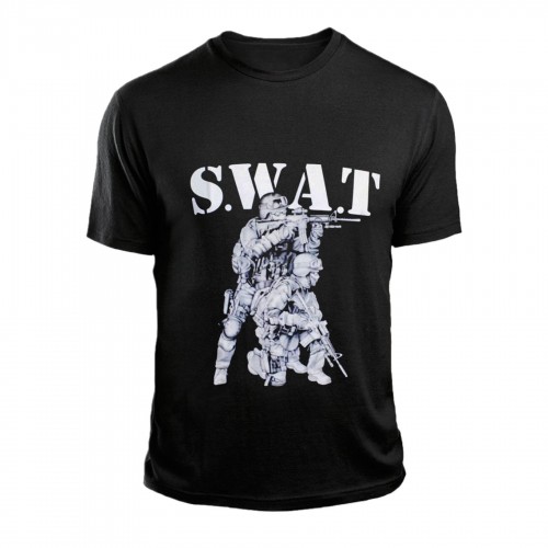 Футболка с принтом S.W.A.T. Черная