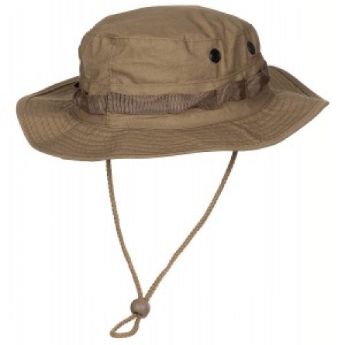Панама с большим отворотом US GI Bush Hat, Rip Stop, chin strap, coyote tan, Темный койот