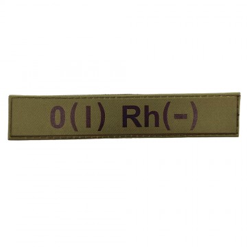 Військовий шеврон група крові O(I) Rh(-), Olive