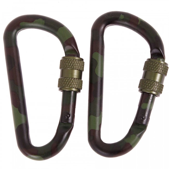 Карабины тактические (2 шт.) 60мм Mil-Tec Tactical Carabiner Вудленд Карабины тактические (2 шт.) 60мм Mil-Tec Tactical Carabiner Вудленд