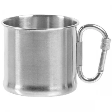 Кружка стальна MIL-TEC 500ml з карабіном