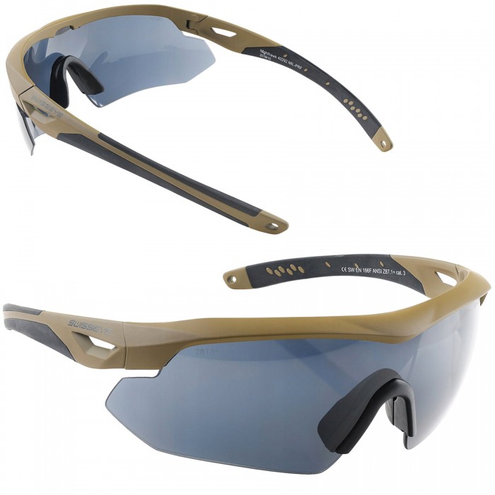 Окуляри балістичні сонцезахисні NIGHTHAWK TACTICAL GOGGLES SWISS EYE® Койот Окуляри балістичні сонцезахисні NIGHTHAWK TACTICAL GOGGLES SWISS EYE® Койот