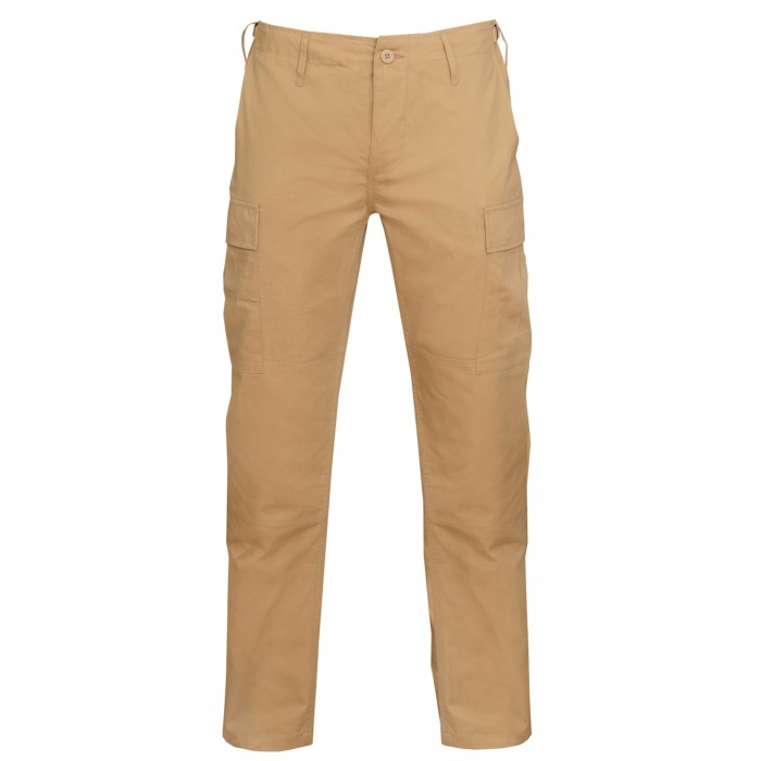 Штани польові Mil-Tec Teesar BDU Rip-Stop Slim Fit Khaki Штани польові Mil-Tec Teesar BDU Rip-Stop Slim Fit Khaki