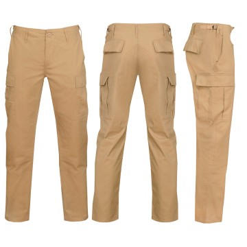 Штани польові Mil-Tec Teesar BDU Rip-Stop Slim Fit Khaki